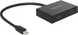 Razdjelnik DELOCK, mini DisplayPort (M) na 2 x HDMI-A 19 pin (Ž)