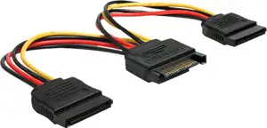 Adapter DELOCK, 15-pin SATA na 2x SATA HDD, naponski, interni, 15cm