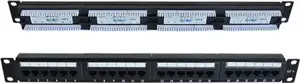 NaviaTec Cat6 Unshielded 24-Port Patch Panel, Black