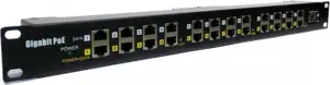 MaxLink Gigabit 12-port passive POE injector panel - shielded