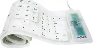 Tipkovnica USB & PS/2, GER, silikonska, savitljiva, vodootporna, bijela