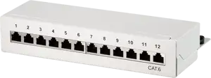 STP prespojni panel Cat.6, stolni/zidni, 12-port, svjetlo sivi (RAL 7035)