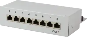STP prespojni panel Cat.6, stolni/zidni, 8-port, svjetlo sivi (RAL 7035)