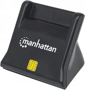 Čitač pametnih kartica i SIM kartica MANHATTAN, uspravni, USB, crni