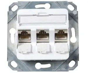Modularna priključnica PŽ za Keystone 3-struka, bijela (RAL 9010)