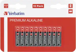 Baterija alkalna 1,5V AAA pk10 Verbatim 49874 LR03 blister
