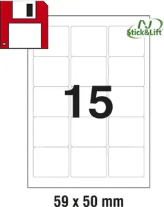 Etikete ILK za diskete 59x50mm odljepljive pk25L Zweckform L4747REV-25
