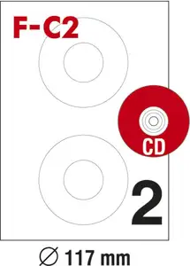 Etikete ILK za CD/DVD fi-117mm pk100L Fornax F-C2