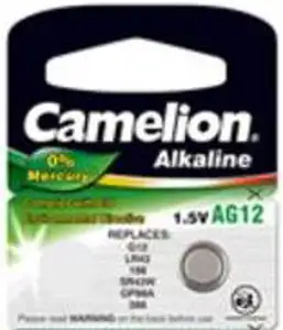 Baterija alkalna 1,5V AG12, LR43, bez žive, 1 kom, Camelion