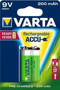 Baterija NI-MH Ready2use 9V 200 mAh , 6F22, Varta 56722