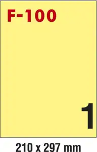 Etikete ILK 210x297mm pk100L Fornax F-100 žute