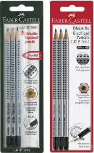 Olovka grafitna HB s gumicom Grip 2001 pk3 Faber Castell 117298 blister