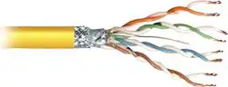 Transmedia SFTP-Cable, Stranded Wire, CAT5e. yellow, on spool, 100 m