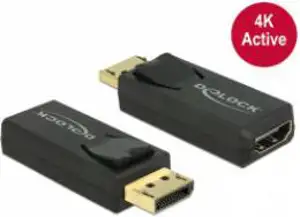 Adapter DELOCK, DP (M) na HDMI-A (Ž), 4K aktiv, crni