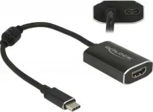 Adapter DELOCK, USB-C (M) na HDMI (Ž), DP Alt način rada, 4K 60Hz s PD funkcijom, crni