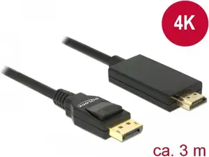 Kabel DELOCK, DisplayPort 1.2 (M) na HDMI A (M), High Speed 4K, 3m