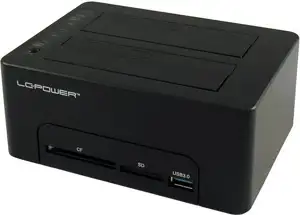 Docking station LC-POWER LC-DOCK-U3-CR, USB 3.0, dual bay HDD, 2.5