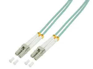 Opt. prespojni kabel LC/LC duplex 50/125µm OM3, LSZH, tirkizni, 20,0 m