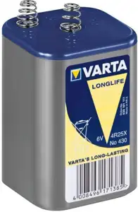 Baterija Zinc-Carbon 6 V 4R25 za svjetiljku, Varta 4R25X (430)