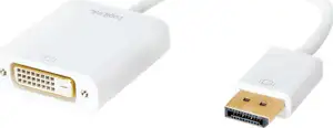 Adapter DisplayPort M -> DVI (24+1) Ž, 1080p, na kabelu, bijeli