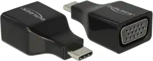 Adapter DELOCK, USB-C (M) na VGA (Ž), DP Alt mode