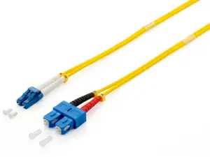 Opt. prespojni kabel LC/SC duplex 9/125µm OS2, LSZH, žuti, 5,0 m