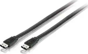 eSATA kabel 7-pin. M/M 1,0m, dvostruko oklopljen, crni