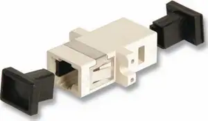 Opt. adapter SC simplex Ž/Ž, multimode, ceramic sleeve, beige
