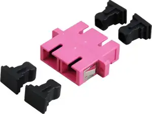 Opt. adapter SC duplex Ž/Ž, multimode OM4, ceramic sleeve, violet
