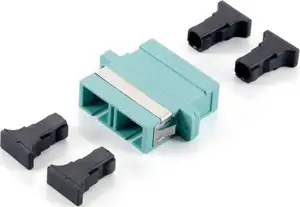 Opt. adapter SC duplex Ž/Ž, multimode OM3, ceramic sleeve, aqua