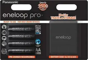 Baterija PANASONIC Eneloop PRO BK3HCDE4BE, tip AA, punjive, 2500mAh, 4kom + kutija