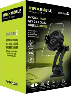 Držač za smartphone MAXMOBILE CHARGE2, QC 3.0 bežično punjenje
