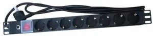 NaviaTec 8 Outlet Power Distribution Unit 8x Schuko Input Cable Schuko