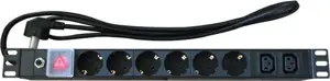 NaviaTec 8 Outlet Power Distribution Unit 6x Schuko 2x IEC C13 Input Schuko Cable