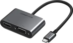 Ugreen USB-C na HDMI i VGA + PD adapter siva