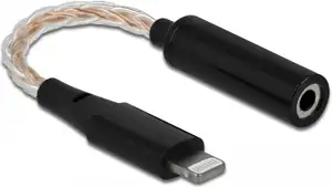 Adapter DELOCK, 3.5 mm stereo jack (Ž) na Lighting (M), 10 cm