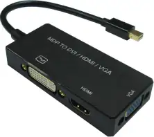 Roline VALUE adapter/kabel mini DisplayPort(M) - VGA/DVI/HDMI(F), v1.2, aktivni, 0.1m