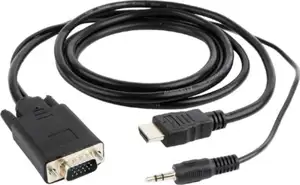 Gembird HDMI to VGA and audio adapter cable, single port, black 3m