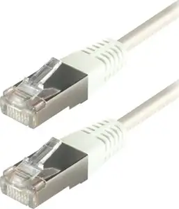 Transmedia S-FTP Cat5E Patch Kabel (RJ45), White, 0,5m