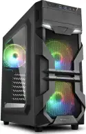 Sharkoon VG7-W RGB Midi Tower ATX kućište, bez napajanja, prozirna prednja/bočna stranica, crno