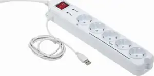 Gembird Surge protector with Master Slave function, white color