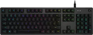 Tipkovnica Logitech G512 Carbon, RGB, mehanička, GX Red Linear, US layout, crna
