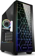 Sharkoon RGB LIT 100, Midi Tower ATX kućište, prozirna bočna stranica, bez napajanja, crno