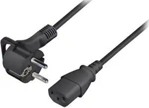 Transmedia Schuko plug flat to C13 jack 2,5m