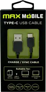 MAXMOBILE DATA KABEL USB 2.0 TYPE C 1m crni