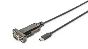Digitus DA-70166 cable interface/gender adapter USB-C RS232 Black