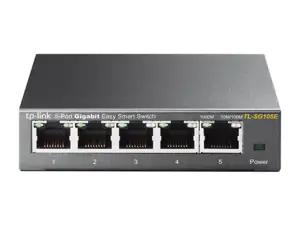 TP-Link TL-SG105E 5-port Gigabit Easy Smart preklopnik (Switch), 5×10/100/1000M RJ45 ports, metalno kučište