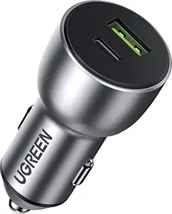 Ugreen car charger USB + USB-C PD 36W gray