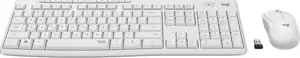 Tipkovnica + miš LOGITECH MK295 Silent Wireless Combo, bežična, bijela, USB
