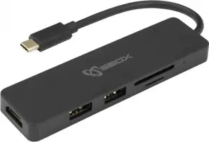 SBOX 5u1 adapter USB-C - HDMI/USB-3.0/SD+TF